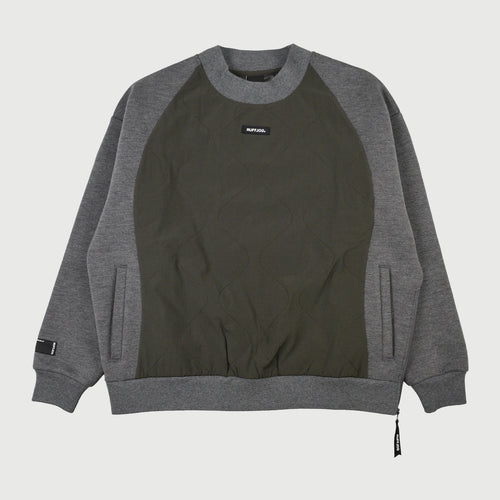 QUILT MOCK NECK PULLOVER