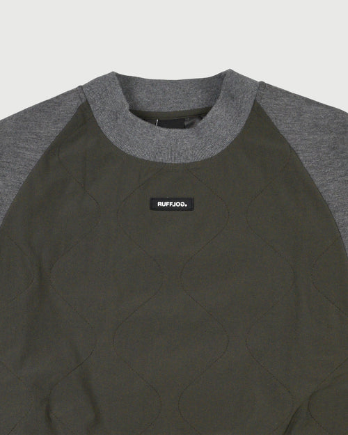 QUILT MOCK NECK PULLOVER