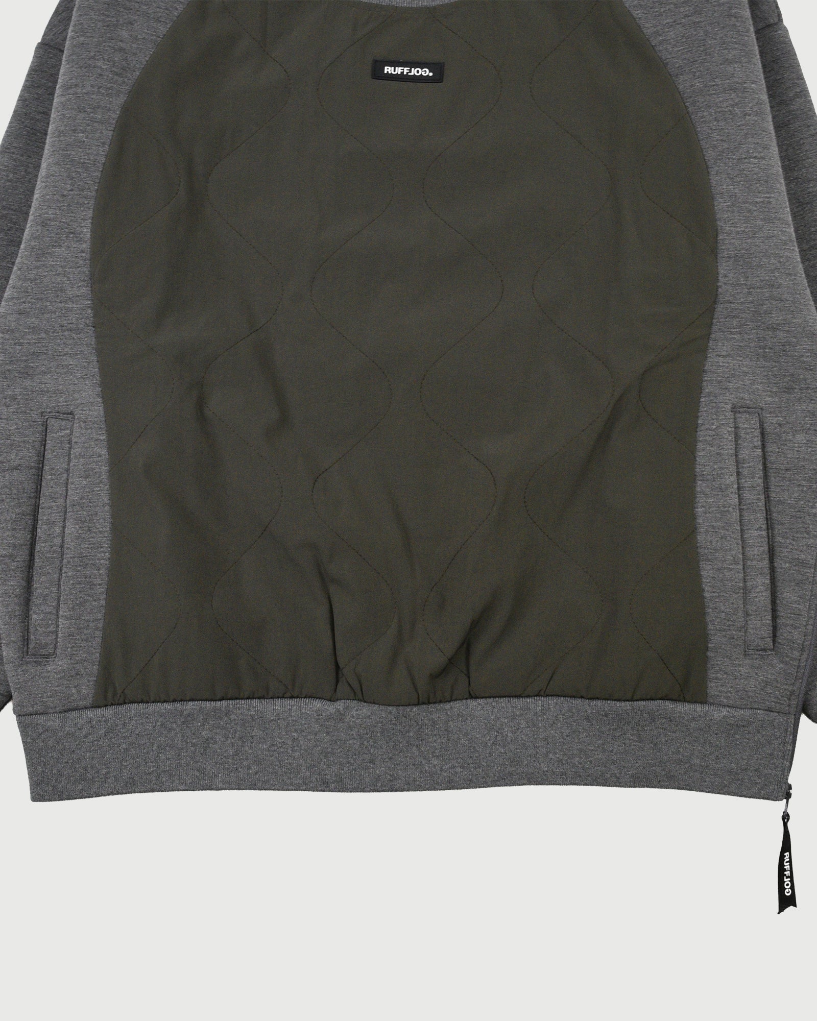 ラフロッグ　モックネック　プルオーバー M グレー QUILT MOCK NECK PULLOVER｜若年層向けゴルフアパレル セレクト