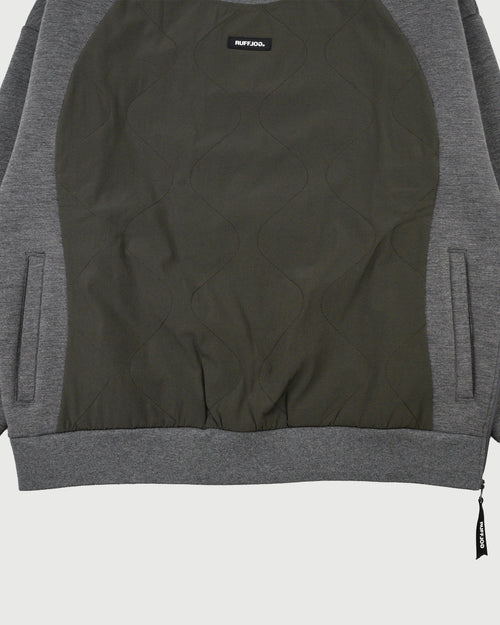 QUILT MOCK NECK PULLOVER