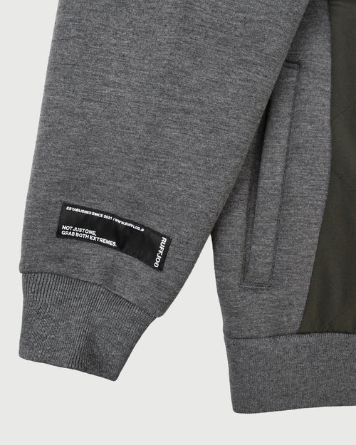 QUILT MOCK NECK PULLOVER