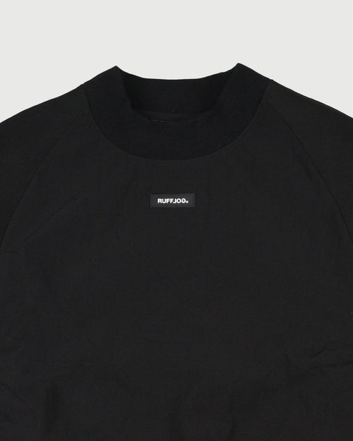 QUILT MOCK NECK PULLOVER