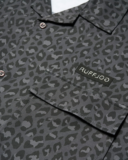 Stretch Leopard Shirt Black Leopard