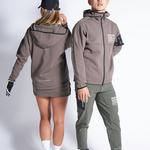 TC BICOLOR STRETCH HOODIE JACKET KHAKI