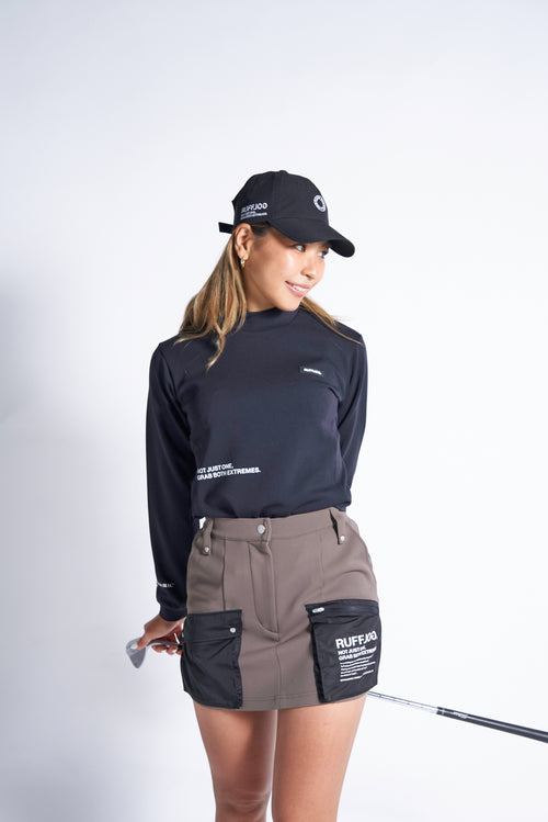 TC LOGO L/S MOCK NECK SHIRTS BLACK