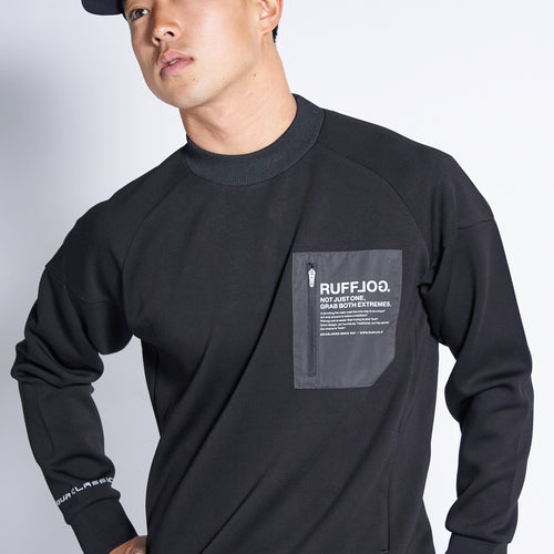 TC RAGLAN SLEEVES MOCK NECK SHIRTS BLACK