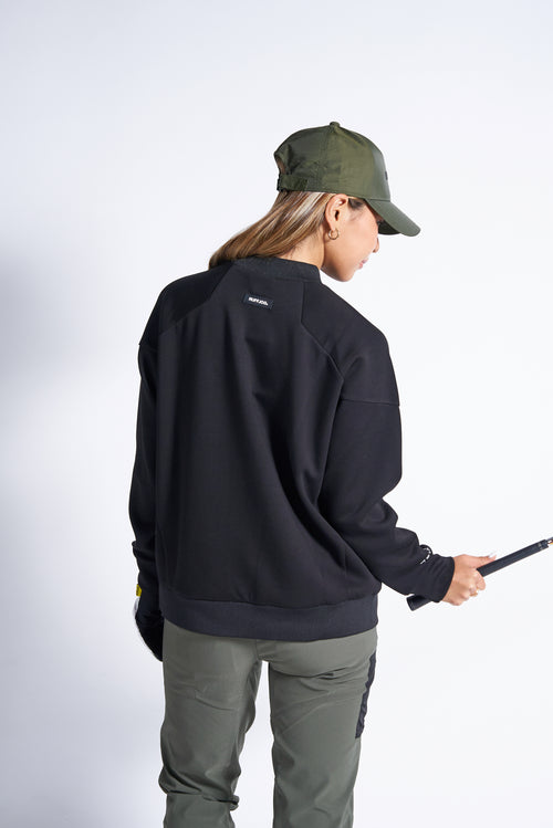 TC RAGLAN SLEEVES MOCK NECK SHIRTS BLACK