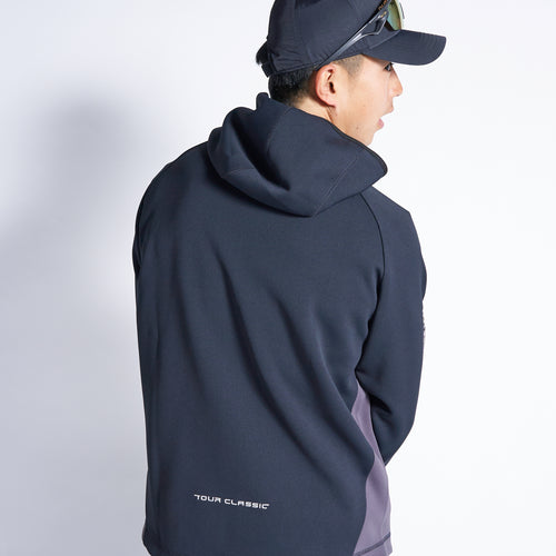 TC BICOLOR STRETCH HOODIE JACKET BLACK