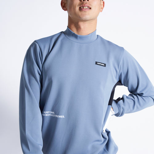 TC LOGO L/S MOCK NECK SHIRTS SMOKE BLUE