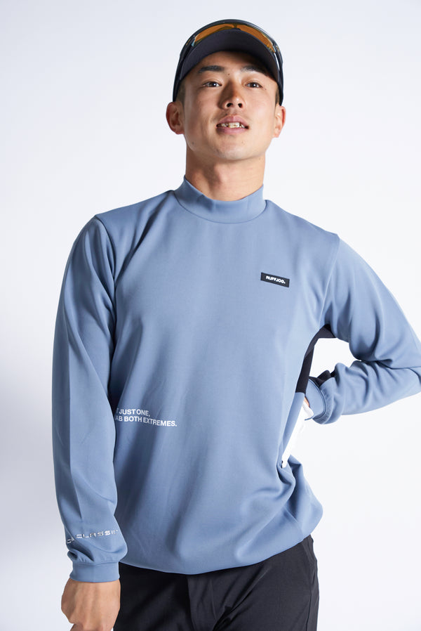 TC LOGO L/S MOCK NECK SHIRTS SMOKE BLUE