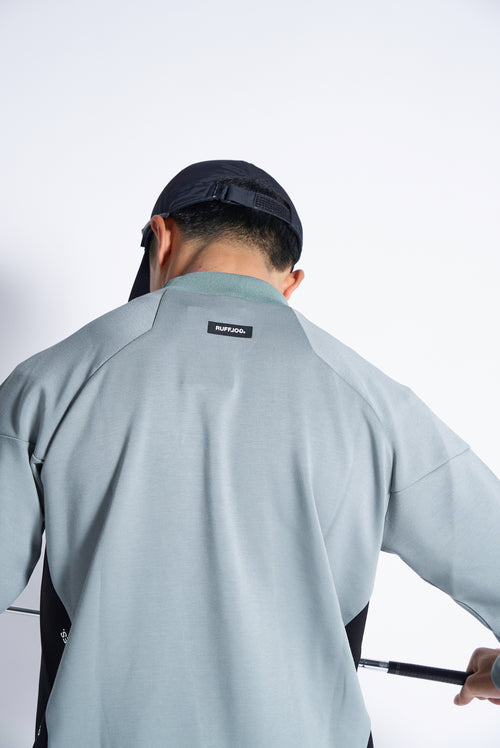 TC RAGLAN SLEEVES MOCK NECK SHIRTS SMOKE BLUE