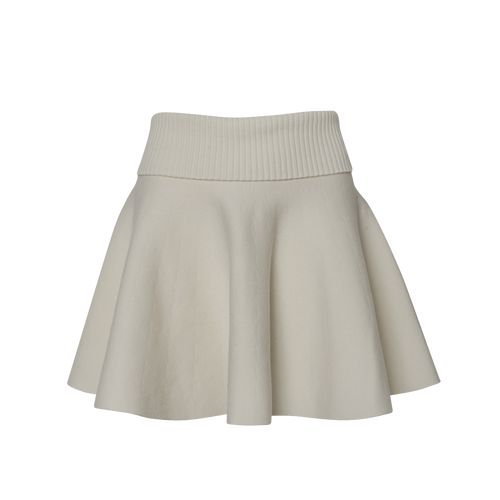 high-waist flare knit skirt