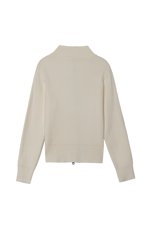 Waffle knit zip-up
