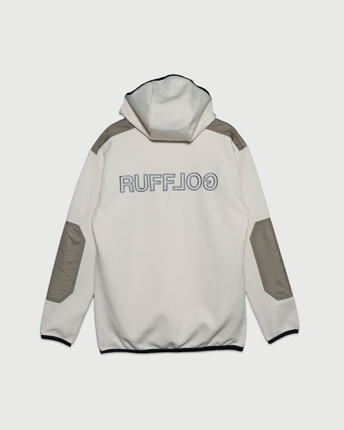 BORDER BACK HOODIE PARKA WHITE