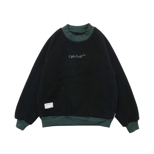 [WOMEN] #BI COLOR MOCK NECK PULLOVER BLACK