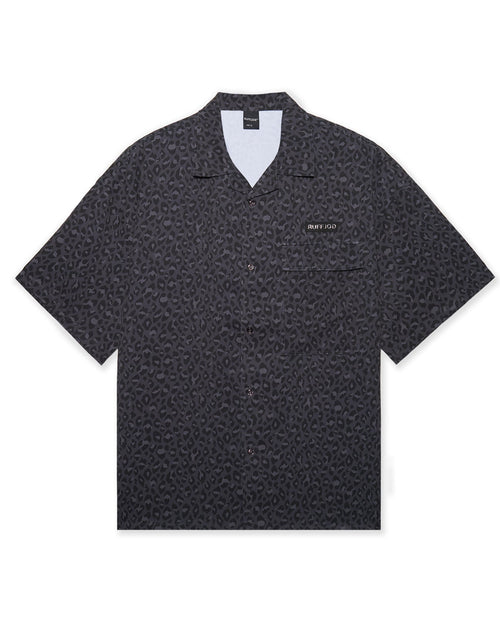 Stretch Leopard Shirt Black Leopard