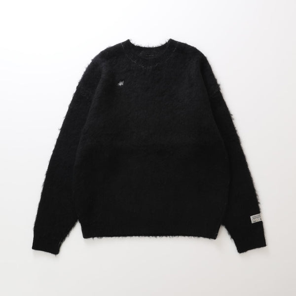 Mohair Crew Knit Pullover Black