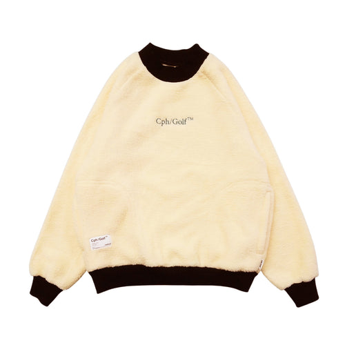 [WOMEN] #BI COLOR MOCK NECK PULLOVER OFF WHITE