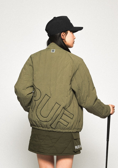 STRAIGHT QUILT PUFFER SKIRT KHAKI