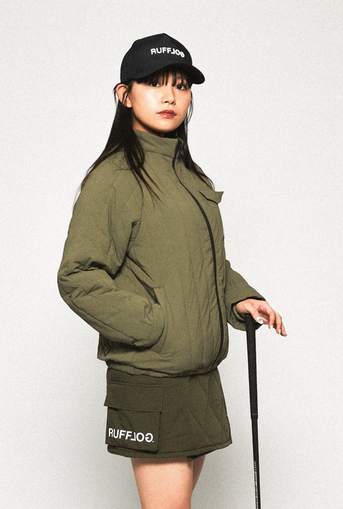 STRAIGHT QUILT PUFFER SKIRT KHAKI