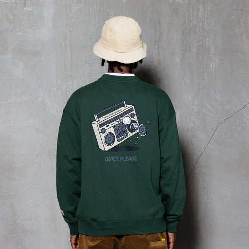 Boom Box Back Print Sweat Crew
