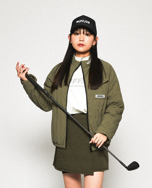 STRAIGHT QUILT PUFFER SKIRT KHAKI