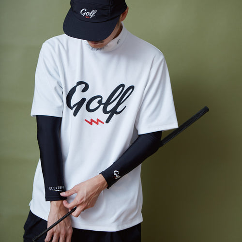 GOLF LOGO MOCK NECK S/S TEE WHITE