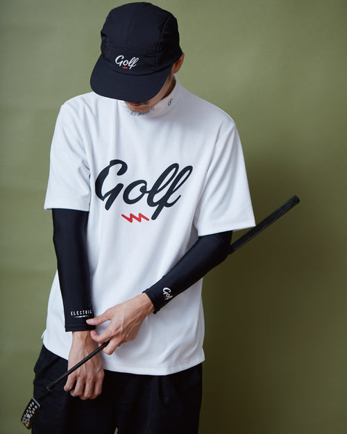 GOLF LOGO MOCK NECK S/S TEE WHITE