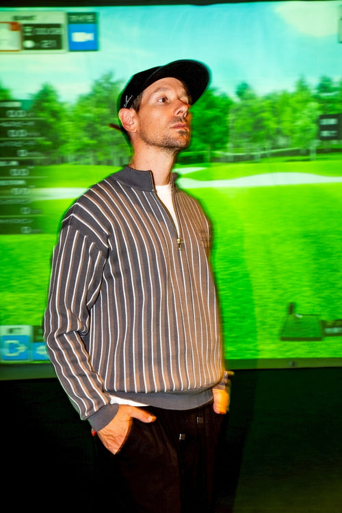 HALF ZIP MOCK NECK L/S