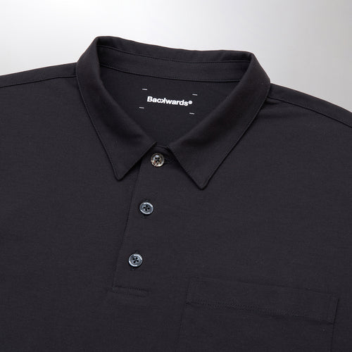 Statement Typo Back Print Solid Collar Shirt S/S_511-20004