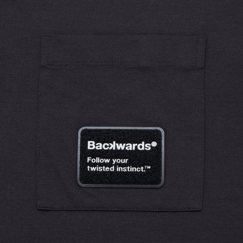 Statement Typo Back Print Solid Collar Shirt S/S_511-20004