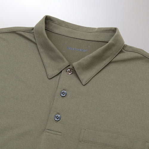 Statement Typo Back Print Solid Collar Shirt S/S_511-20004
