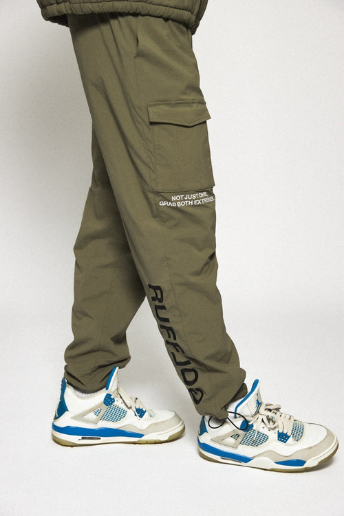 STRAIGHT QUILT PUFFER PANTS KHAKI