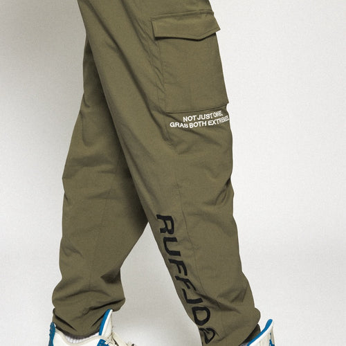 STRAIGHT QUILT PUFFER PANTS KHAKI