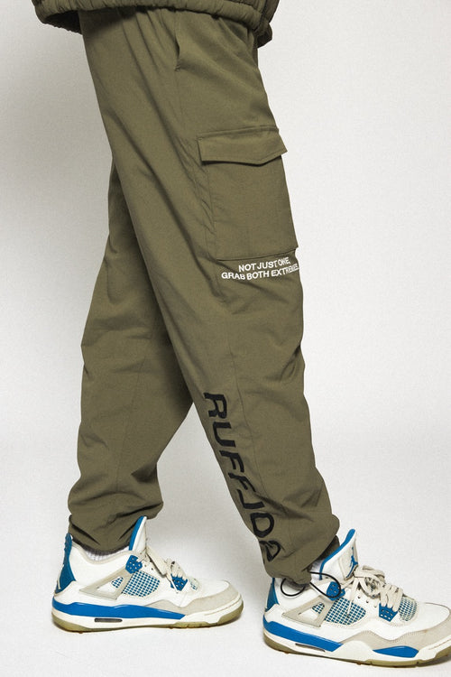 STRAIGHT QUILT PUFFER PANTS KHAKI
