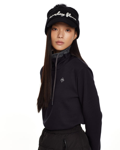 Real fur wool knit cap