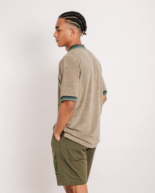 Tri-Collar Pile Mesh Polo Olive