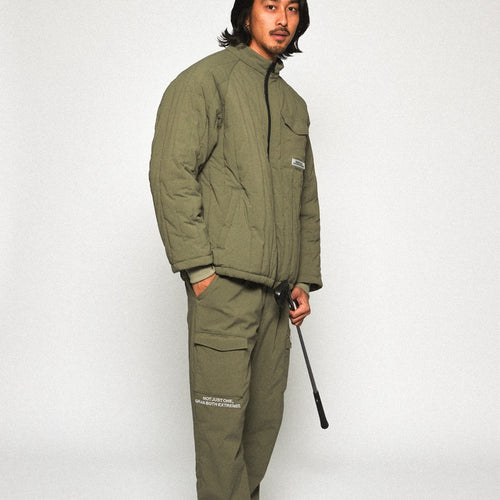 STRAIGHT QUILT PUFFER PANTS KHAKI