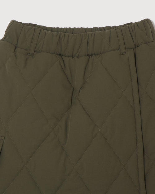STRAIGHT QUILT PUFFER SKIRT KHAKI