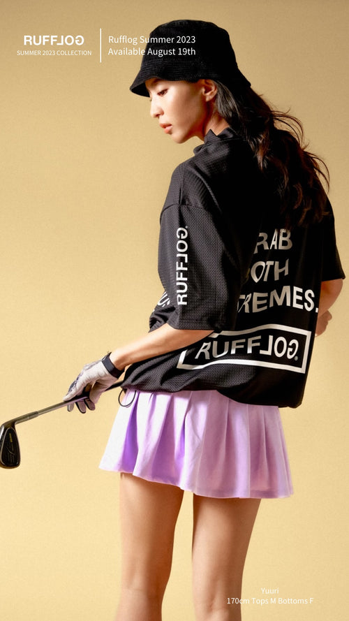 MESH SPONSORED MOCK TEE BLACK