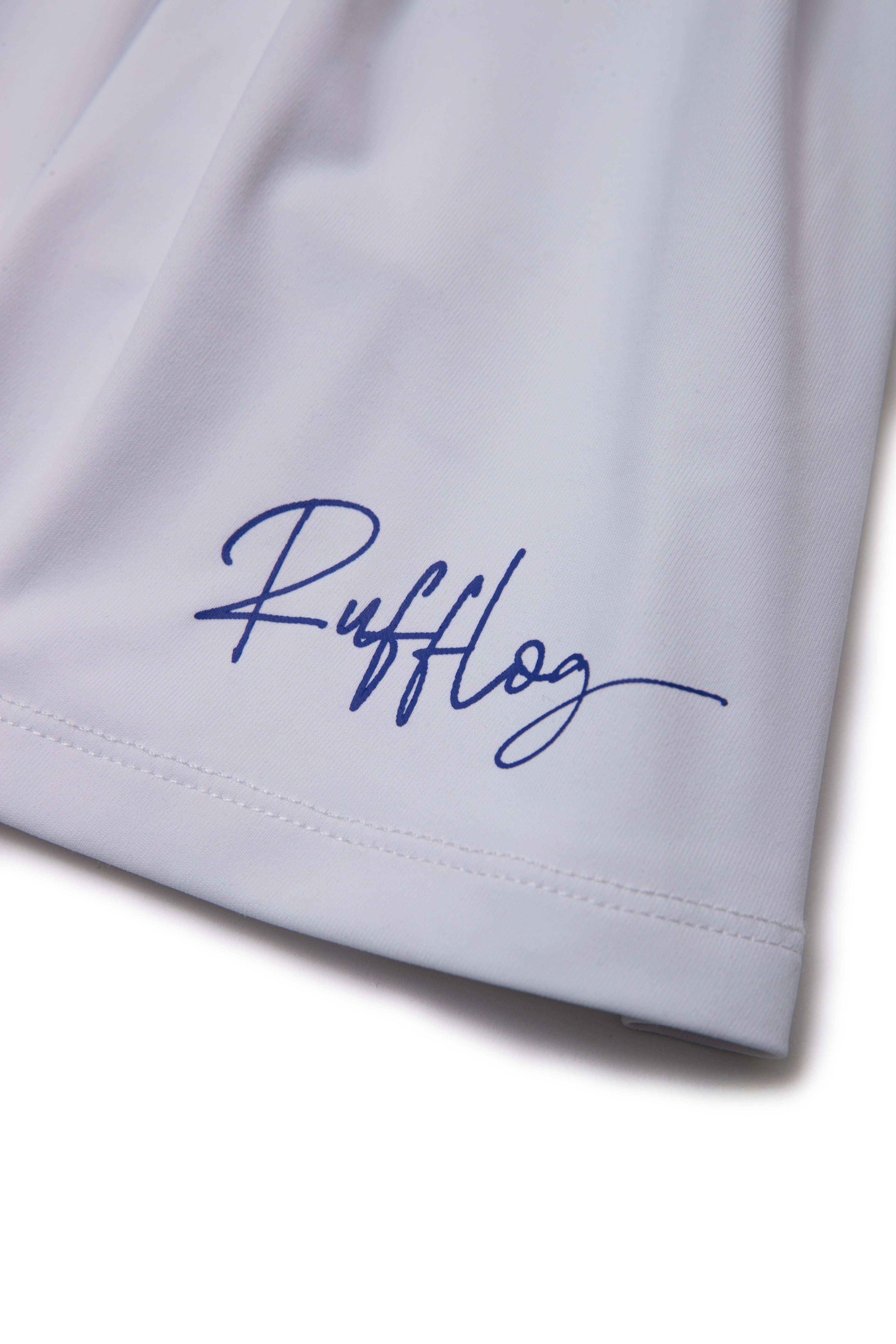 RUFFLOG CURSIVE LOGO SKIRT WHITE