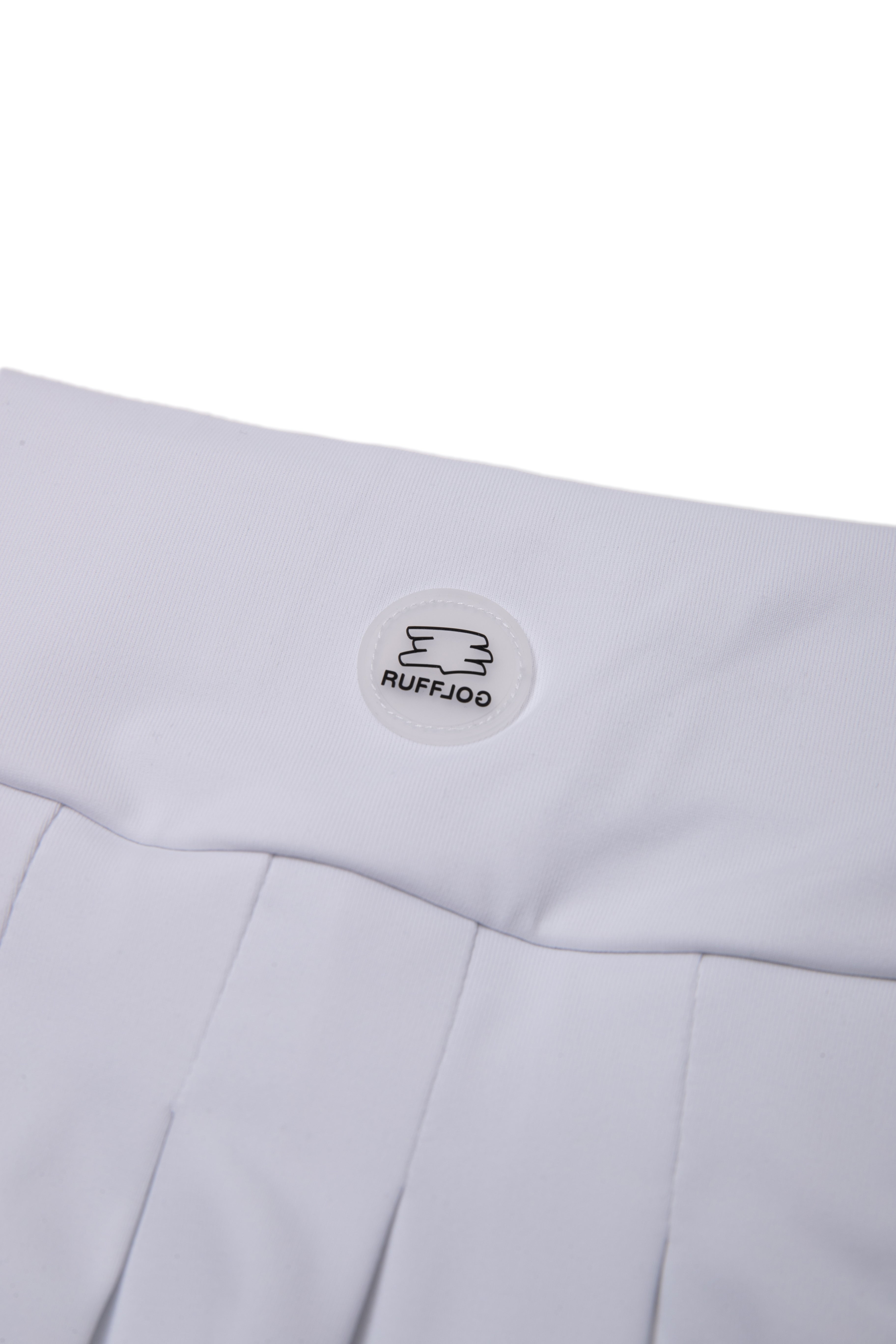 RUFFLOG CURSIVE LOGO SKIRT WHITE