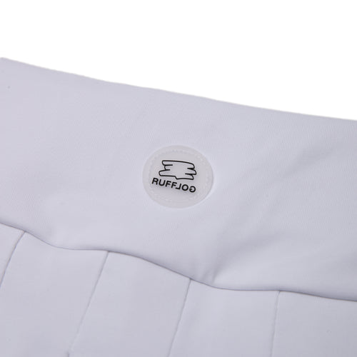 RUFFLOG CURSIVE LOGO SKIRT WHITE