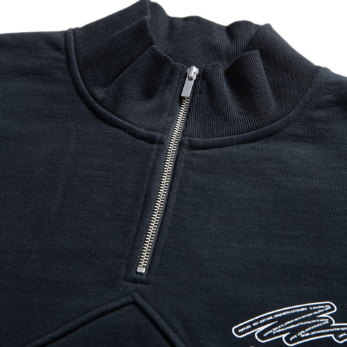 Heavy Weight Fill-in Logo Half Zip Sweat Black