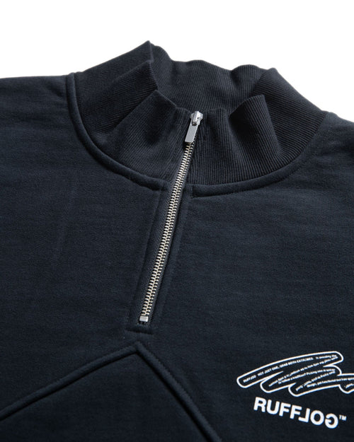 Heavy Weight Fill-in Logo Half Zip Sweat Black