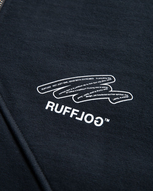 Heavy Weight Fill-in Logo Half Zip Sweat Black
