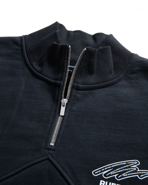 Heavy Weight Fill-in Logo Half Zip Sweat Black