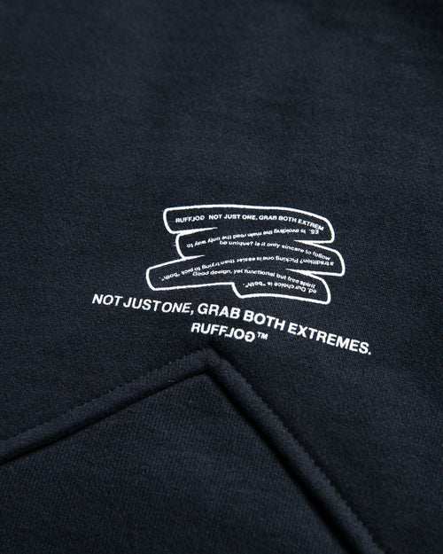 Heavy Weight Fill-in Logo Half Zip Sweat Black