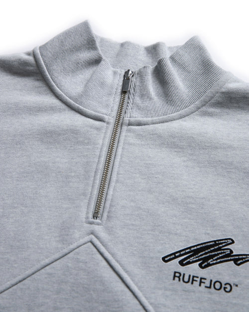 Heavy Weight Fill-in Logo Half Zip Sweat GRAY