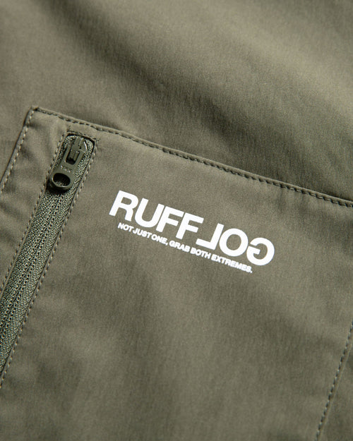 Stretch Nylon Coach Jacket Khaki